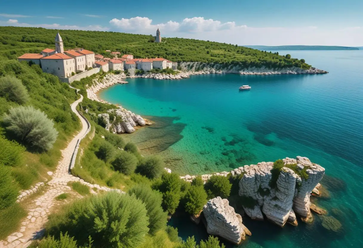 Istrien – en drömdestination vid Adriatiska havet illustration