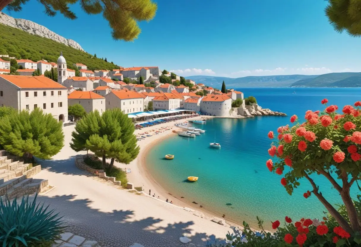 Upptäck charmiga Vodice – en dröm vid kusten illustration